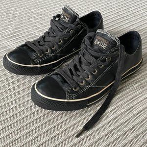 Converse Chuck Taylor All Star Low Top Black Leather - Mens 10 / Womens 12
